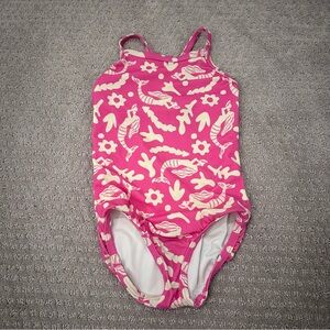 Hanna Andersson One Piece Swimsuit, 
Merry Mermaids On Pink Flash, Pink, 3T